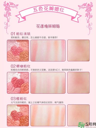 canmake花瓣腮紅色號(hào)對(duì)比圖？canmake五色花瓣腮紅試色