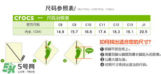 Crocs童鞋尺碼對(duì)照表 Crocs童鞋尺碼如何選擇？