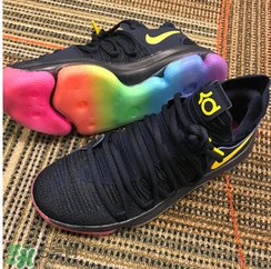 nike kd 10 be true彩虹配色實(shí)物怎么樣？杜蘭特10彩虹底照片曝光