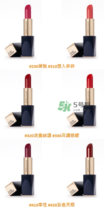 雅詩蘭黛絕對欲望霧感唇膏色號(hào)_試色圖
