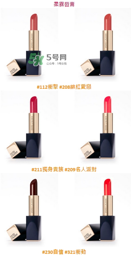 雅詩蘭黛絕對欲望霧感唇膏色號(hào)_試色圖